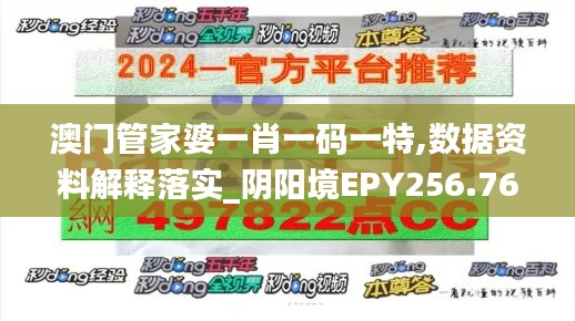 澳門管家婆一肖一碼一特,數據資料解釋落實_陰陽境EPY256.76