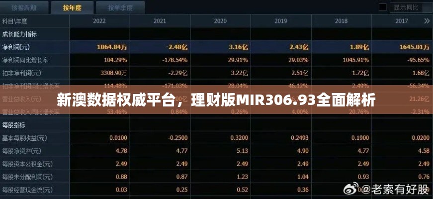 新澳數(shù)據(jù)權威平臺，理財版MIR306.93全面解析