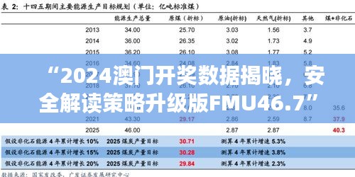 “2024澳門開獎(jiǎng)數(shù)據(jù)揭曉，安全解讀策略升級(jí)版FMU46.7”