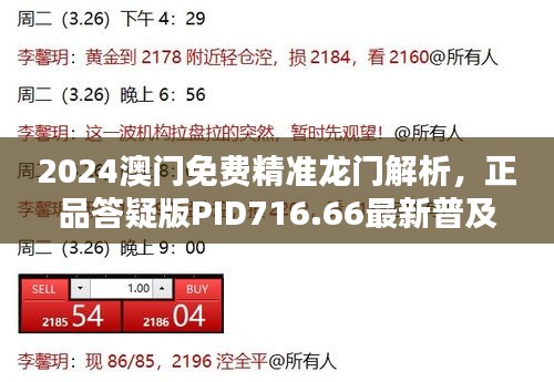 2024澳門免費(fèi)精準(zhǔn)龍門解析，正品答疑版PID716.66最新普及版