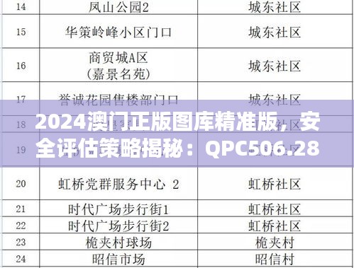 2024澳門正版圖庫精準(zhǔn)版，安全評估策略揭秘：QPC506.28解密