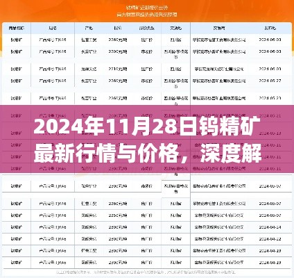 深度解析，2024年11月28日鎢精礦最新行情與價(jià)格展望