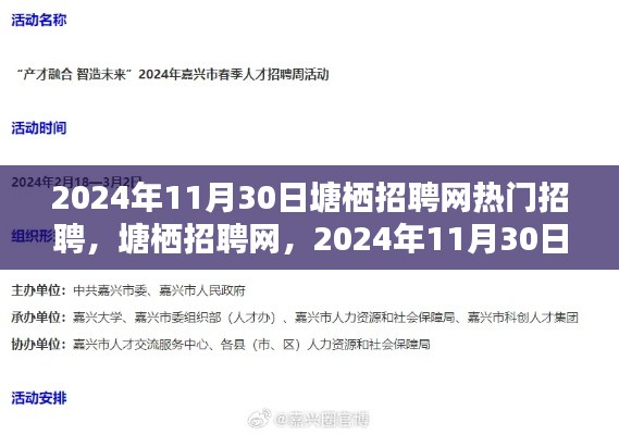 塘棲招聘網(wǎng)熱門招聘日，尋找人才的熱潮涌動在塘棲招聘網(wǎng)，2024年11月30日盛大開啟！