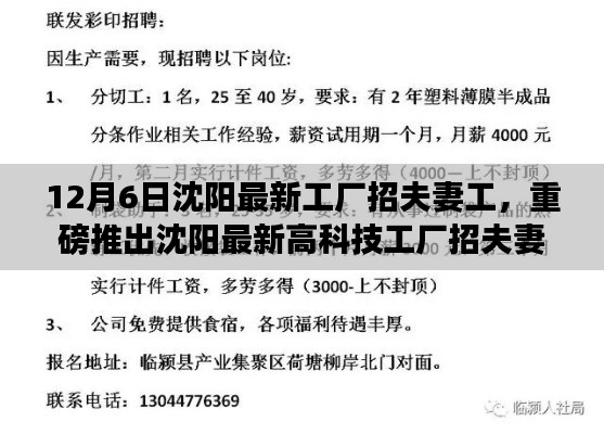 沈陽最新高科技工廠招夫妻工，智能工廠革新，科技之旅新篇章開啟