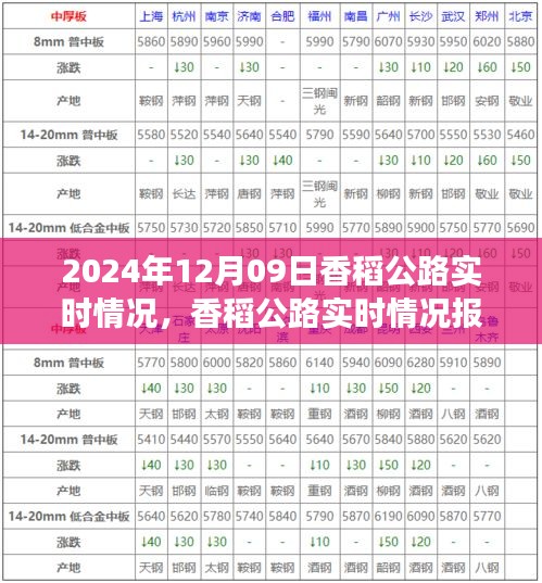 香稻公路實時情況報告，交通概覽（2024年12月09日）