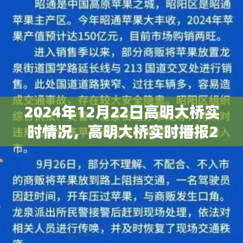 高明大橋?qū)崟r(shí)播報(bào)，開(kāi)啟交通新篇章，2024年12月22日實(shí)況更新