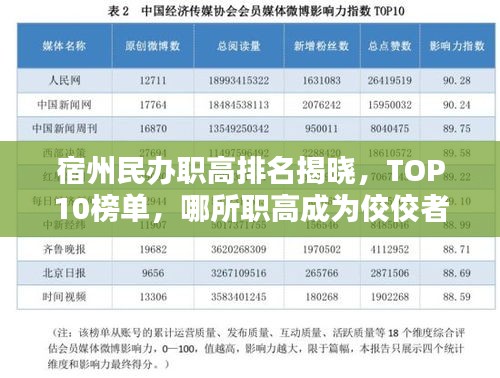 宿州民辦職高排名揭曉，TOP10榜單，哪所職高成為佼佼者？