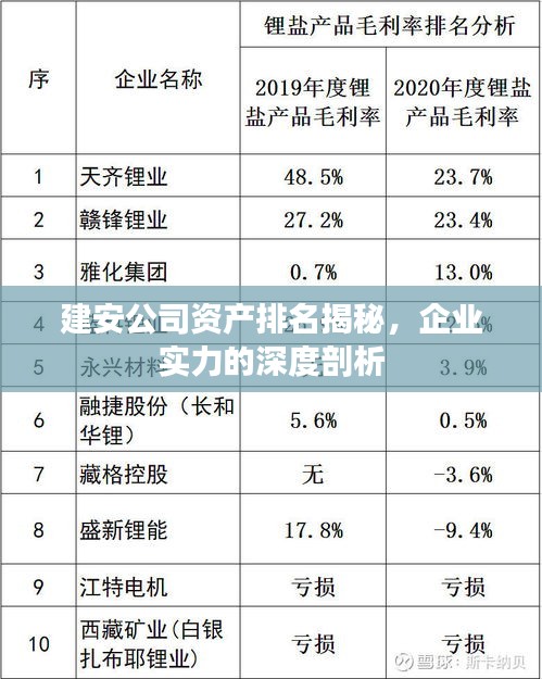 建安公司資產(chǎn)排名揭秘，企業(yè)實(shí)力的深度剖析