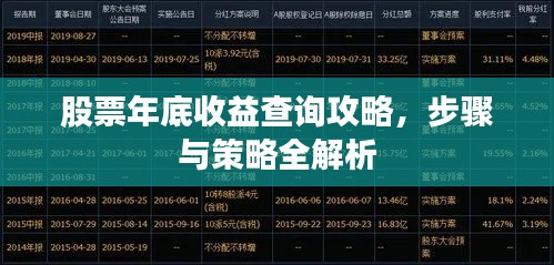 股票年底收益查詢攻略，步驟與策略全解析