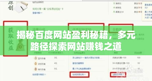 揭秘百度網(wǎng)站盈利秘籍，多元路徑探索網(wǎng)站賺錢之道